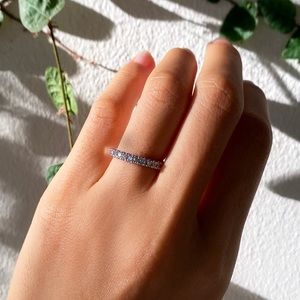 anthropologie silver rhinestone ring NEW